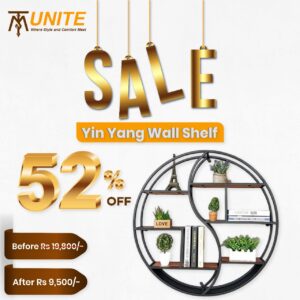 Wall-Mounted "YIN YANG" Metal Storage Floating Shelve Frame Decor