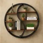 Wall-Mounted "YIN YANG" Metal Storage Floating Shelve Frame Decor