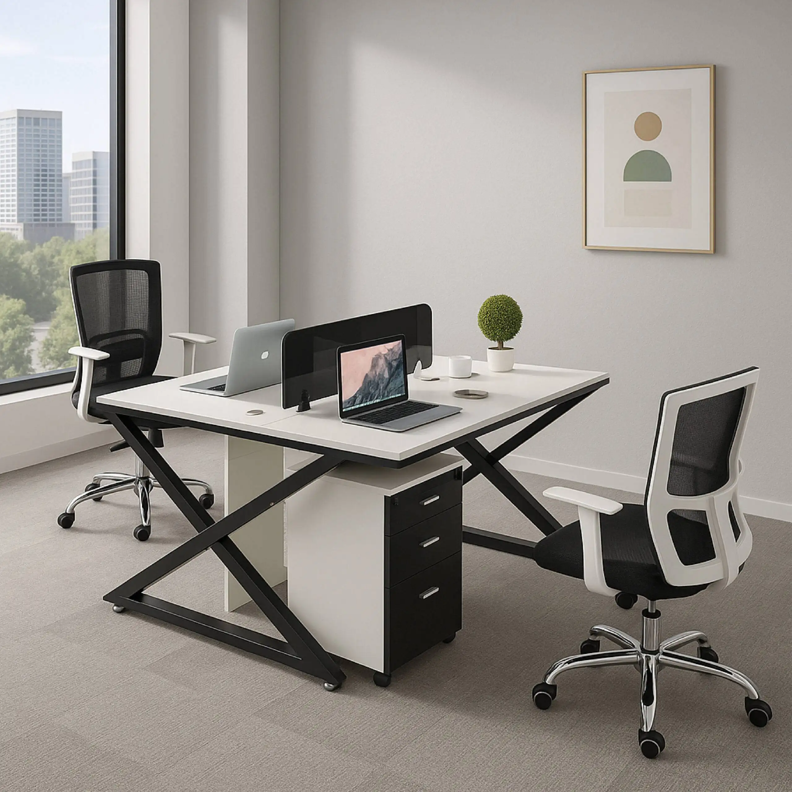 Office Workstation Table With Partition