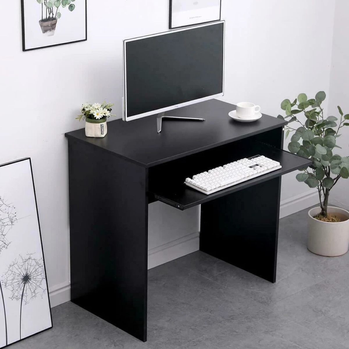 Black Computer Desk PC Laptop Table Home Office Study Workstation Gaming - Image 4