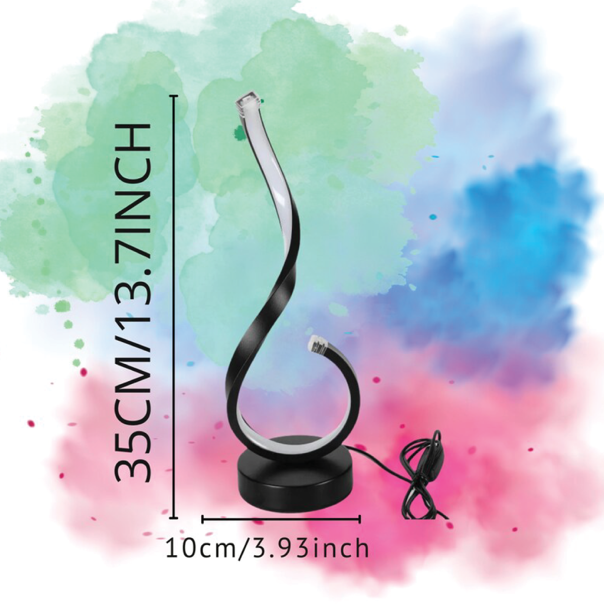 LED Desk Lamp: Black Aluminum Art Deco Bedside Reading Light - Image 3