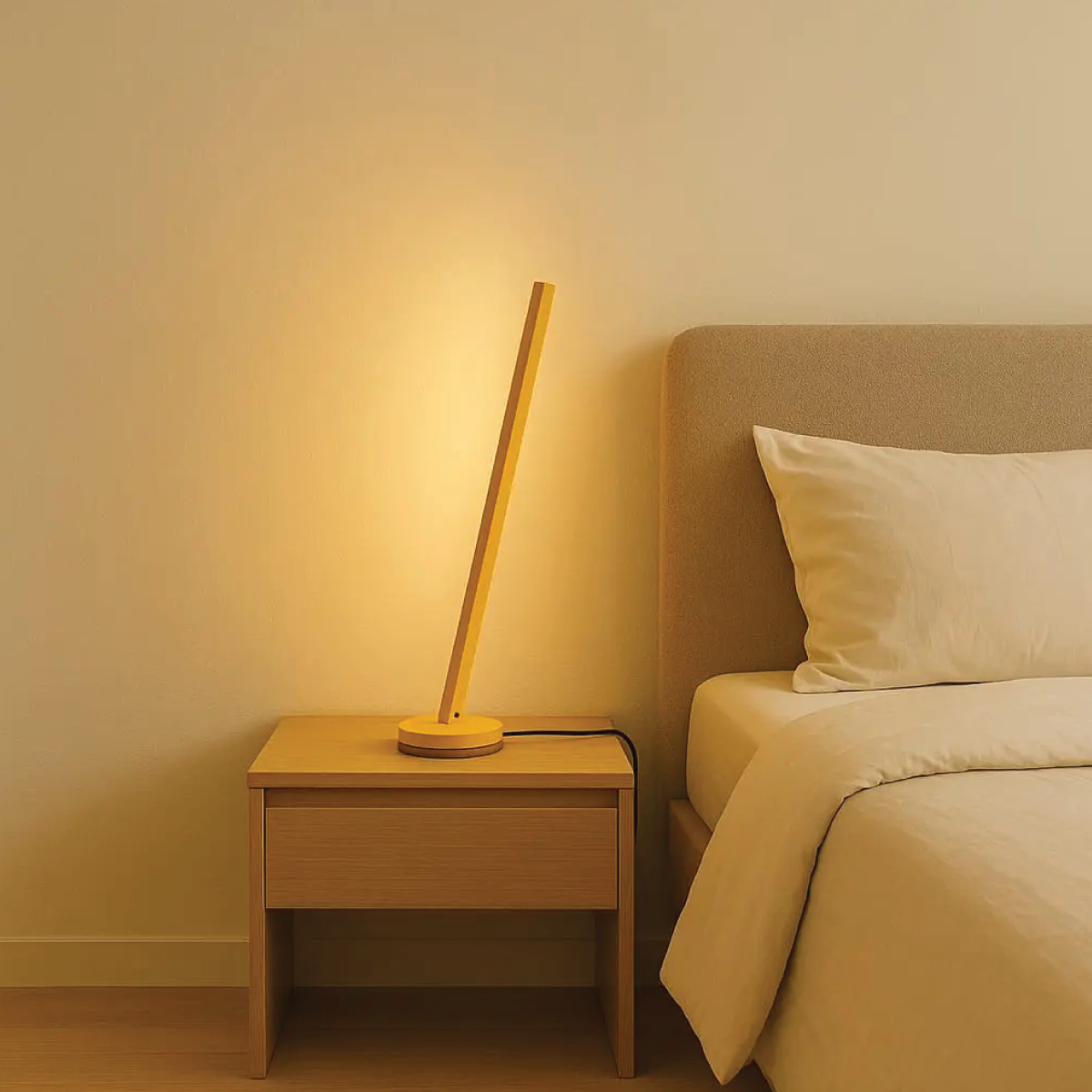Handmade Red Gica Contra Table Lamp | Italian Minimalist Light Sculpture with Warm Glow - Image 3