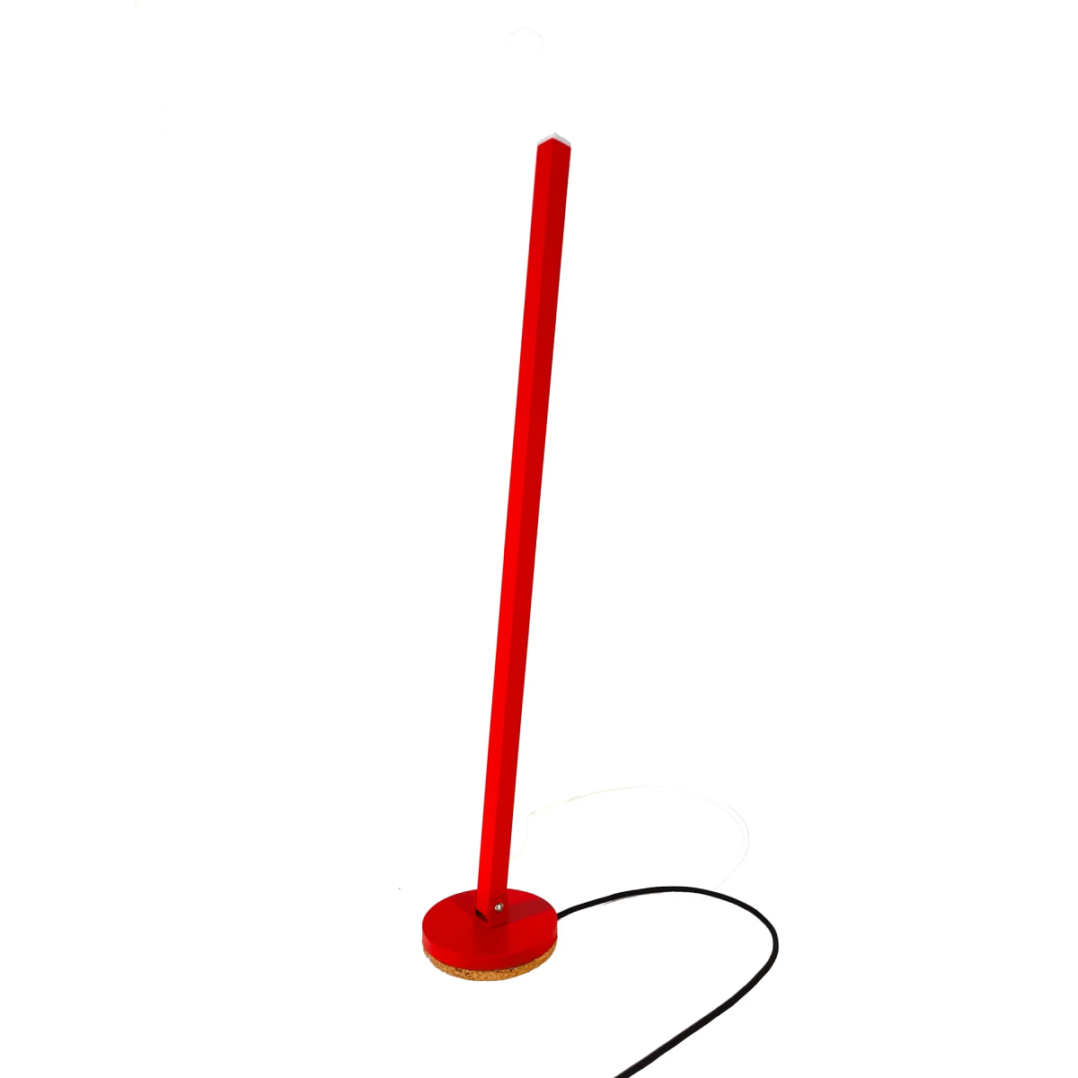 Handmade Red Gica Contra Table Lamp | Italian Minimalist Light Sculpture with Warm Glow - Image 6