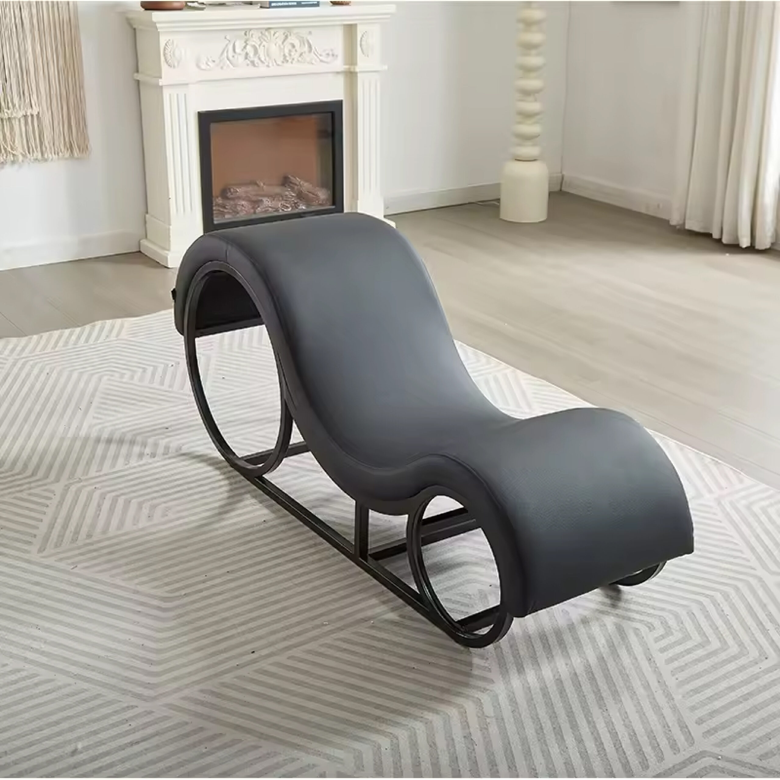 Hot Selling Modern Metal Body Frame To Go Sofa Red Sex Chair Leisure Style S-Shape Yoga Chair For Bedroom And Living Room - Image 2