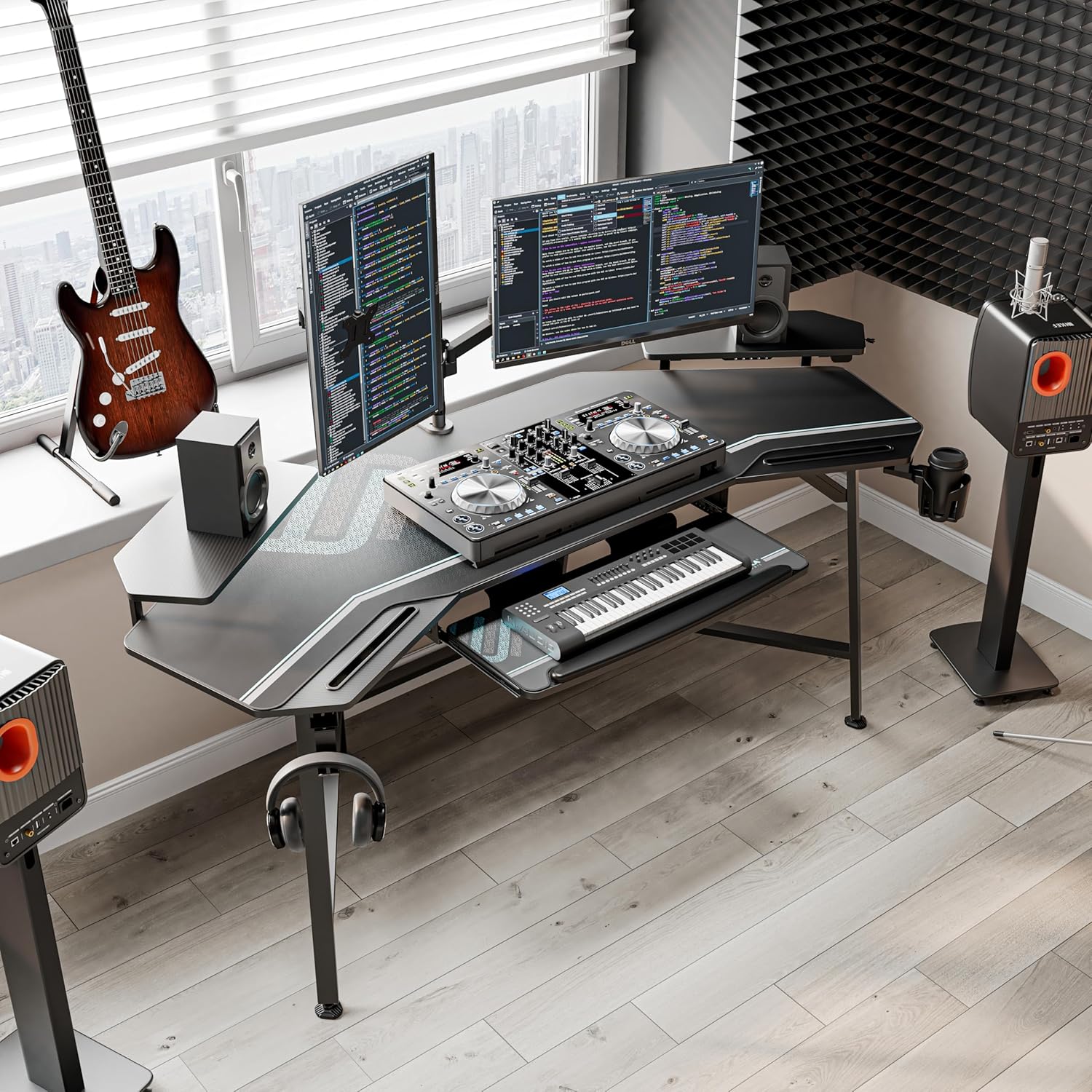 Eureka Ergonomic Aero 72-Inch Gaming Desk with RGB LED & Monitor Stand - Image 4