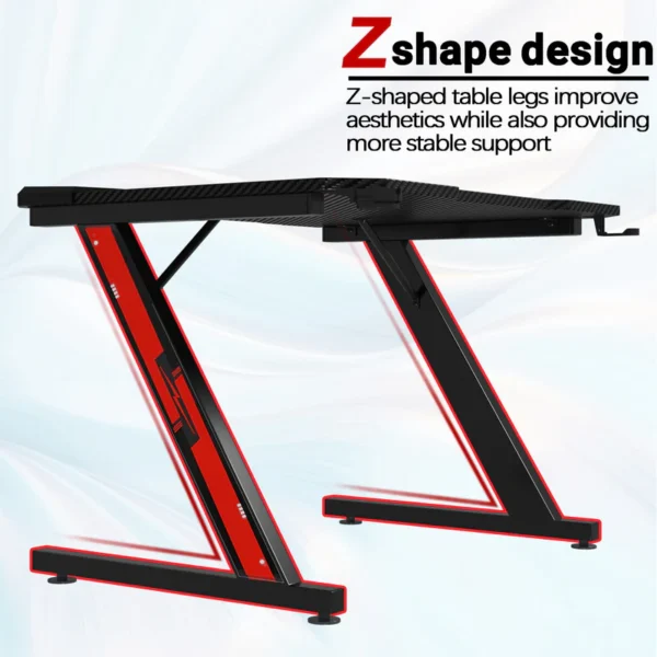 GameOver 48-Inch Ergonomic Gaming Desk with MDF and Lights